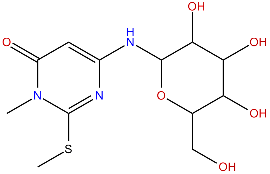 Image of 6-(.beta.-D-glucopyranosylamino)-3-methyl-2-(methylthio)-4-(3H)-pyrimidinone
