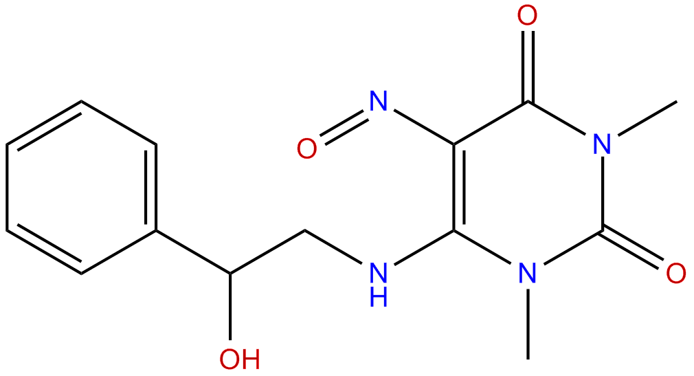 Image of 6-[(2-hydroxy-2-phenylethyl)amino]-1,3-dimethyl-5-nitroso-2,4(1H,3H)-pyrimidinedione