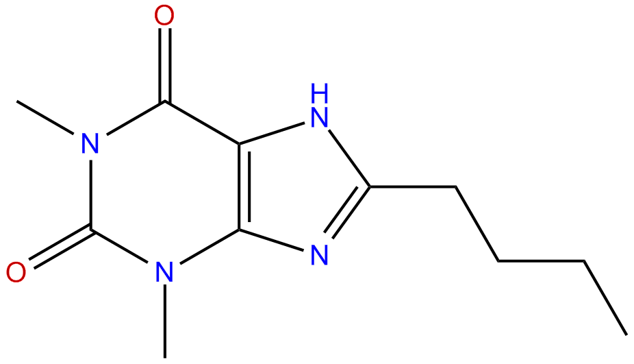 Image of 8-butyl-3,7-dihydro-1,3-dimethyl-1H-purine-2,6-dione