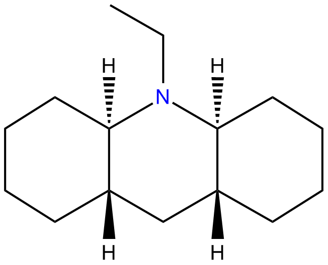 Image of acridine, 10-ethyltetradecahydro-, (4aR,8aR,9aS,10aS)-rel-