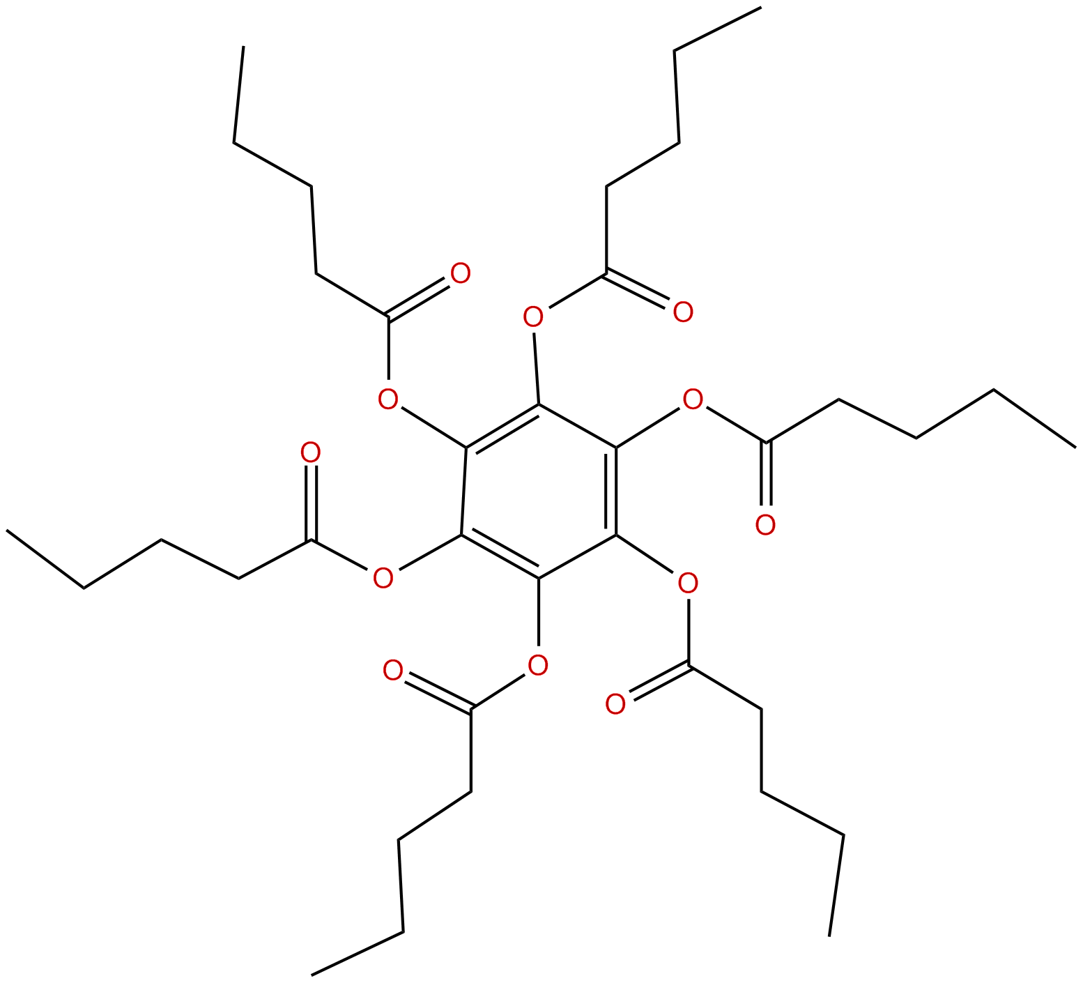 Image of benzene-hexa-n-pentanoate