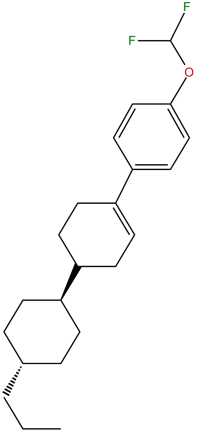Image of benzene, 1-(difluoromethoxy)-4-[4-(4-propylcyclohexyl)-1-cyclohexen-1-yl]-, trans-