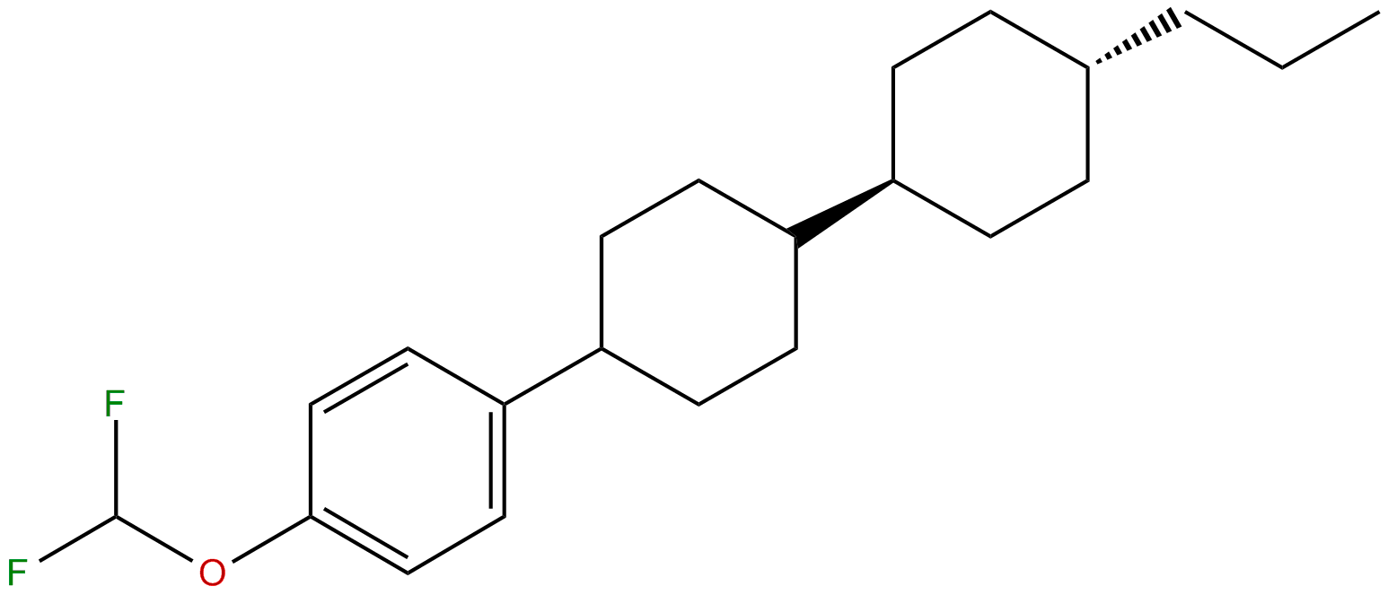 Image of benzene, 1-(difluoromethoxy)-4-(4'-propyl[1,1'-bicyclohexyl]-4-yl)-,[trans(trans)]-