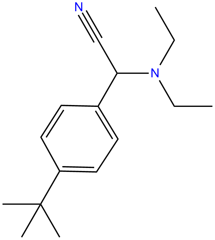Image of benzeneacetonitrile,  alpha-(diethylamino)-4-(1,1-dimethylethyl)-