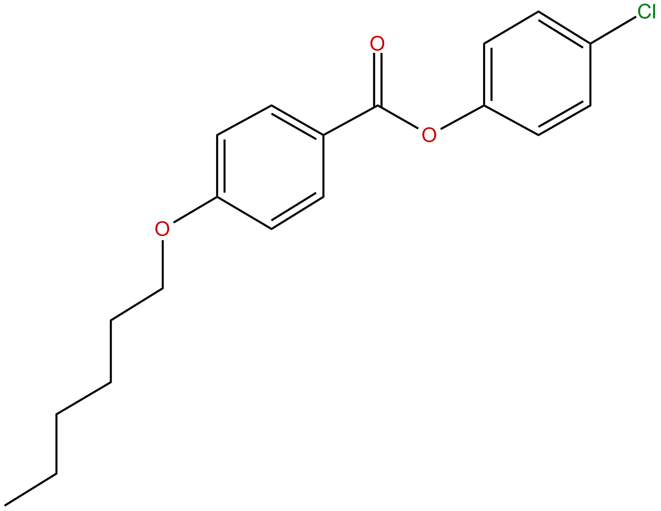 Image of benzoic acid, 4-(hexyloxy)-, 4-chlorophenyl ester