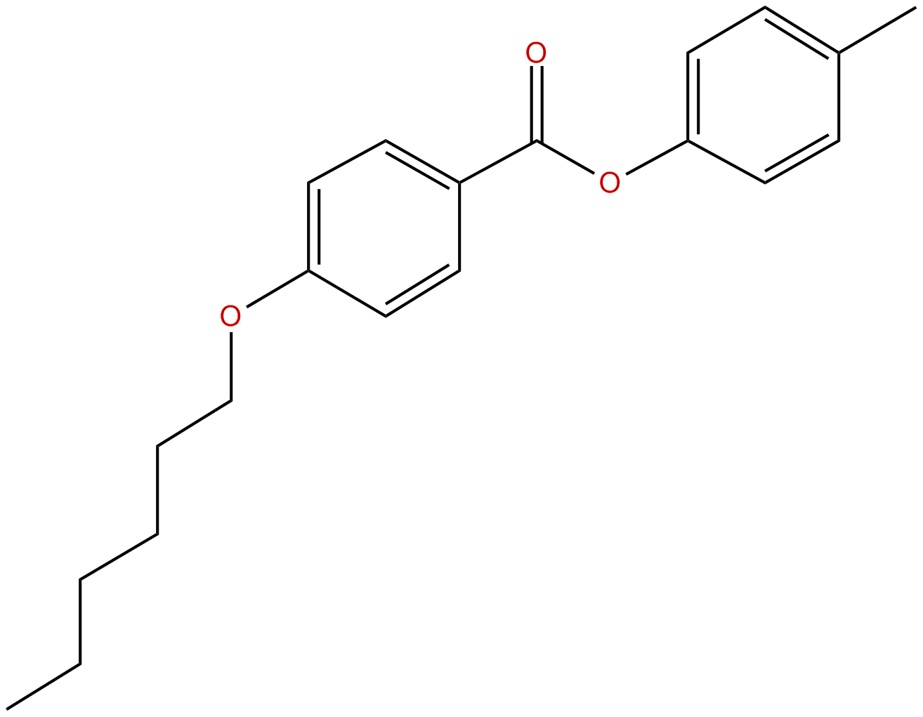 Image of benzoic acid, 4-(hexyloxy)-, 4-methylphenyl ester