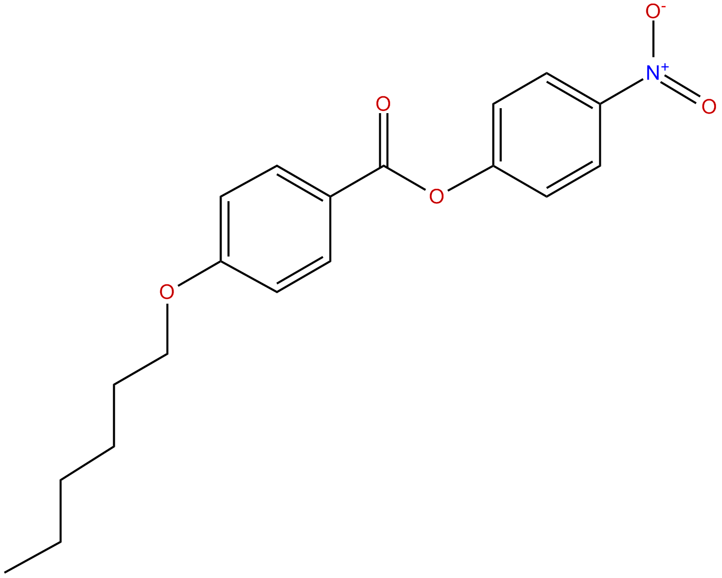 Image of benzoic acid, 4-(hexyloxy)-, 4-nitrophenyl ester