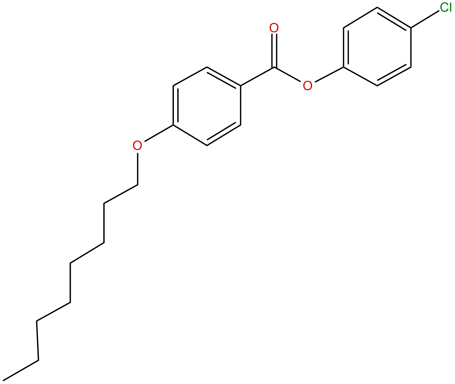 Image of benzoic acid, 4-(octyloxy)-, 4-chlorophenyl ester