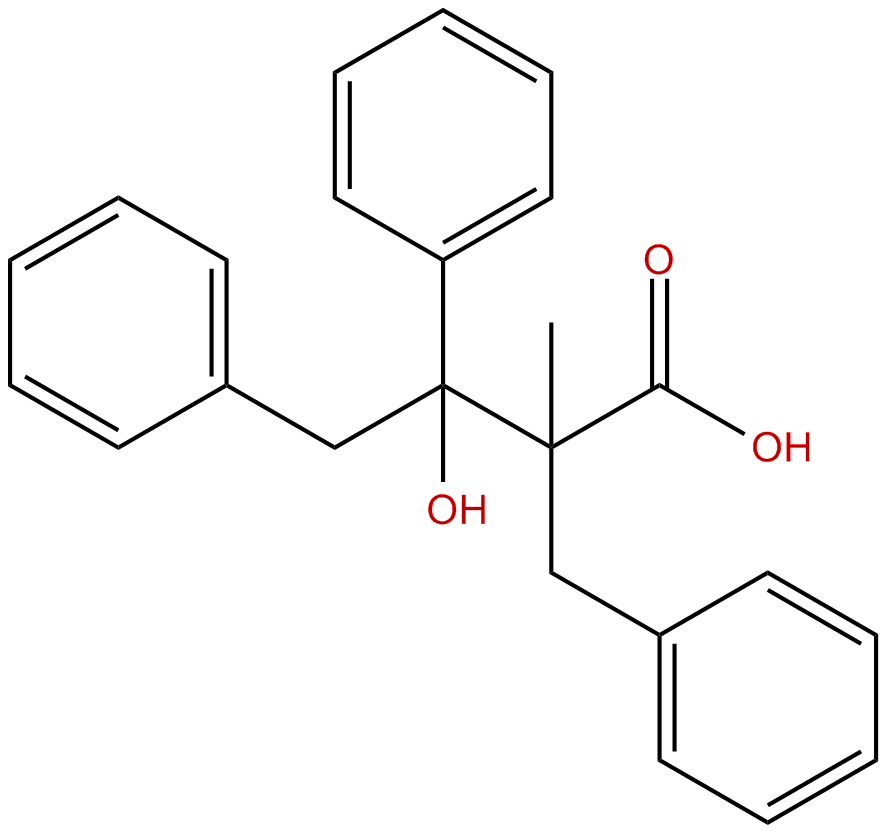 Image of beta-hydroxy-alpha-methyl-beta-phenyl-alpha-(phenylmethyl)-benzenebutanoic acid