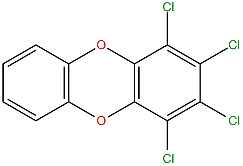 Image of dibenzo[b,e][1,4]dioxin, 1,2,3,4-tetrachloro-
