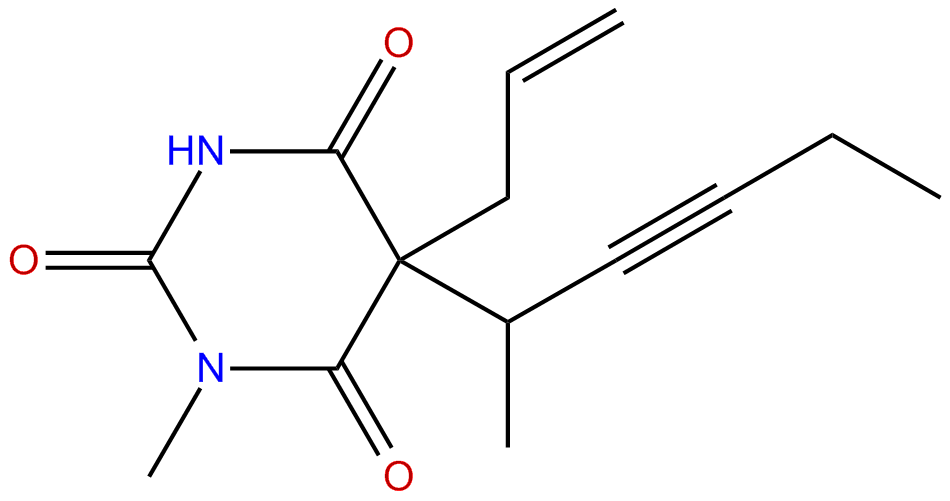 Image of DL-1-methyl-5-(1-methy-2-pentynl)-5-(2-propenyl)-2,4,6-(1H,3H,5H)-pyrimidinetrione
