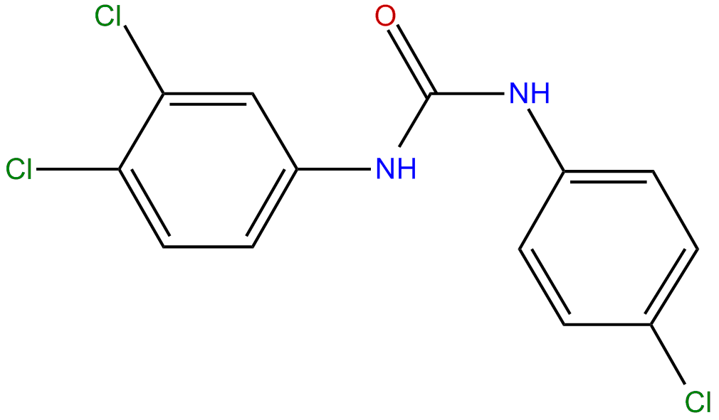 Image of N-(4-chlorophenyl)-N'-(3,4-dichlorophenyl)urea