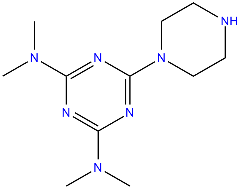 Image of N,N,N',N'-tetramethyl-6-(1-piperazinyl)-1,3,5-triazine-2,4-diamine
