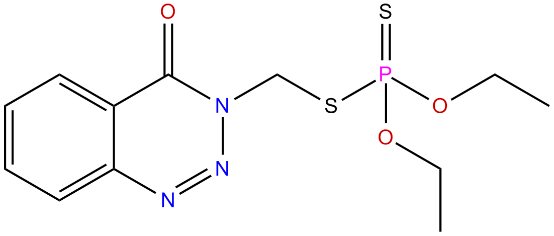 Image of O,O-diethyl S-[(4-oxo-1,2,3-benzotriazin-3(4H)-yl)methyl] phosphorodithioate