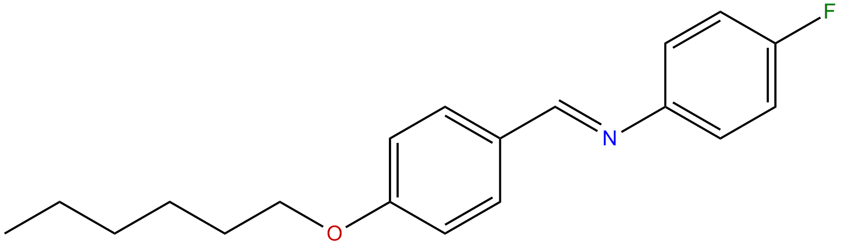 Image of p-hexyloxybenzylideneamino-p'-fluorobenzene