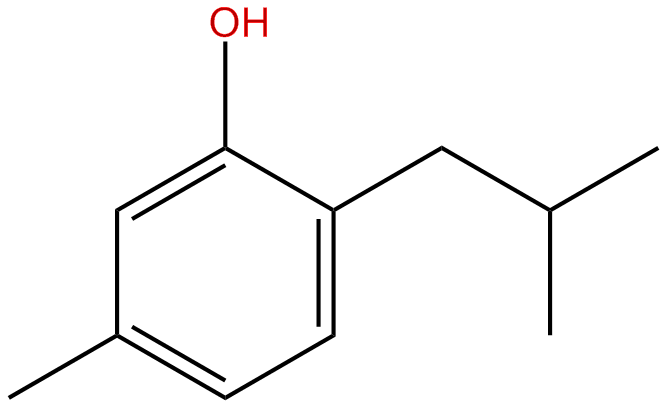 Image of phenol, 5-methyl-2-(2-methylpropyl)-