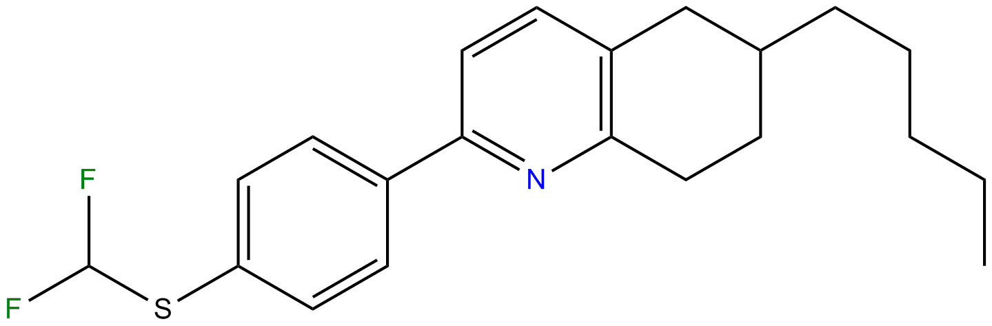 Image of quinoline, 2-[4-[(difluoromethyl)thio]phenyl]-5,6,7,8-tetrahydro-6-pentyl-