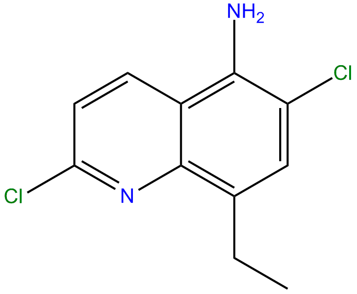 Image of quinoline, 5-amino-2,6-dichloro-8-ethyl-