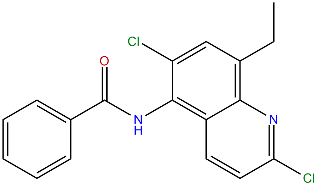 Image of quinoline, 5-benzamido-2,6-dichloro-8-ethyl-