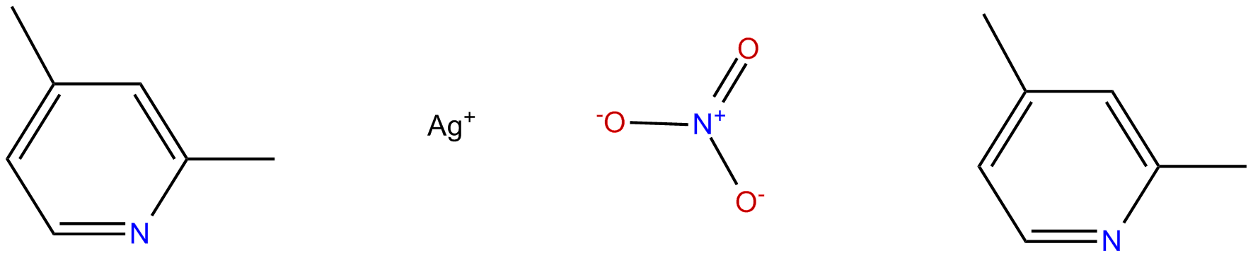 Image of silver nitrate, complex with 2,4-dimethylpyridine (1:2)