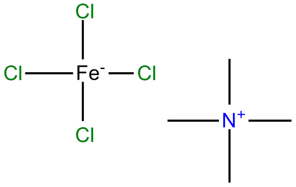 Image of tetramethylammonium tetrachloroferrate (III)