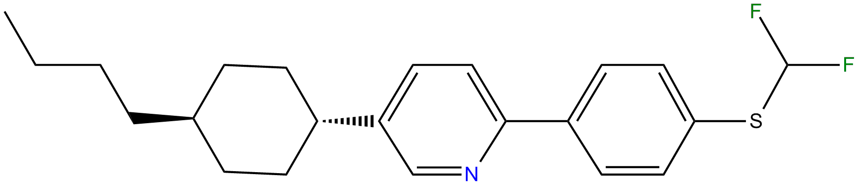 Image of trans-5-(4-butylcyclohexyl)-2-[4-[(difluoromethyl)thio]phenyl]pyridine