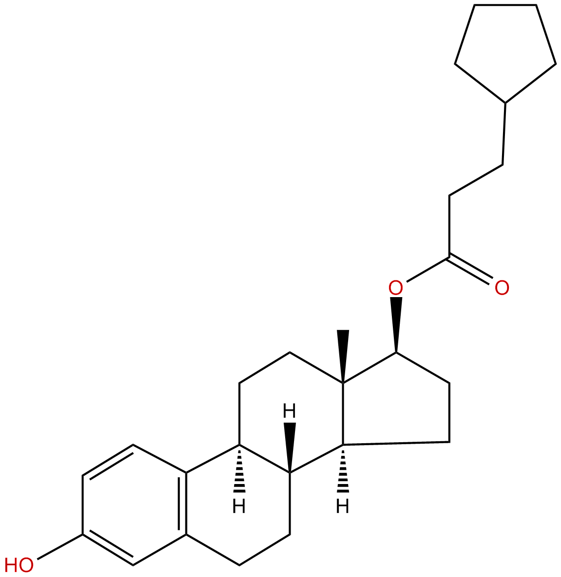 Image of (17.beta.)-estra-1,3,5(10)-triene-3,17-diol 17-cyclopentanepropanoate