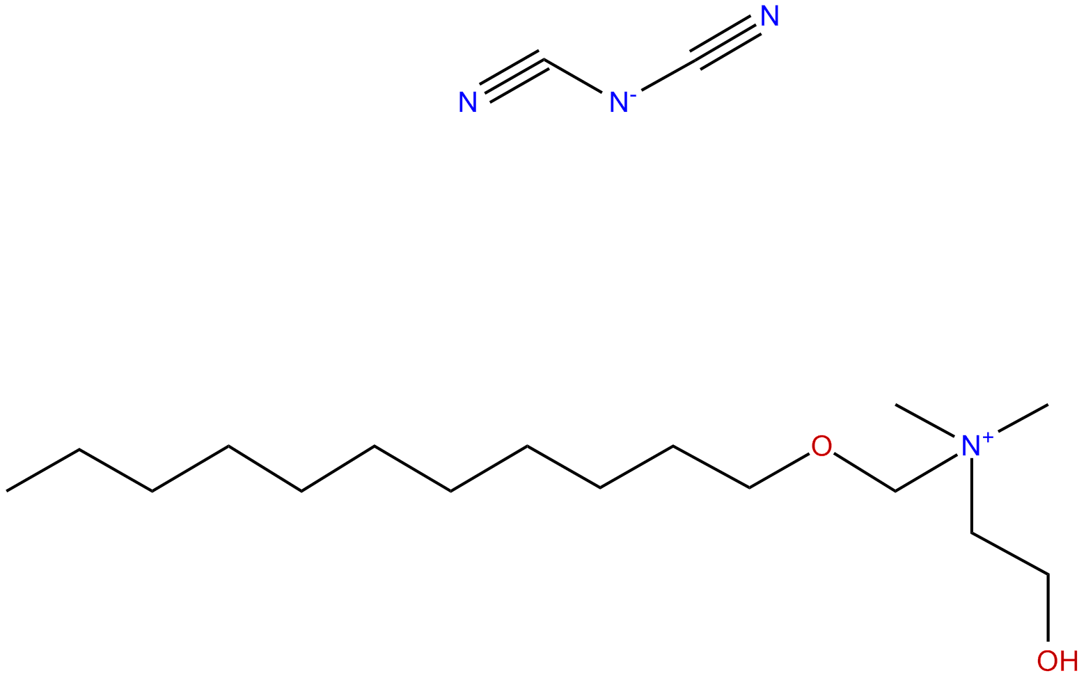 Image of (2-hydroxyethyl)-dimethylundecyloxymethylammonium dicyanamide